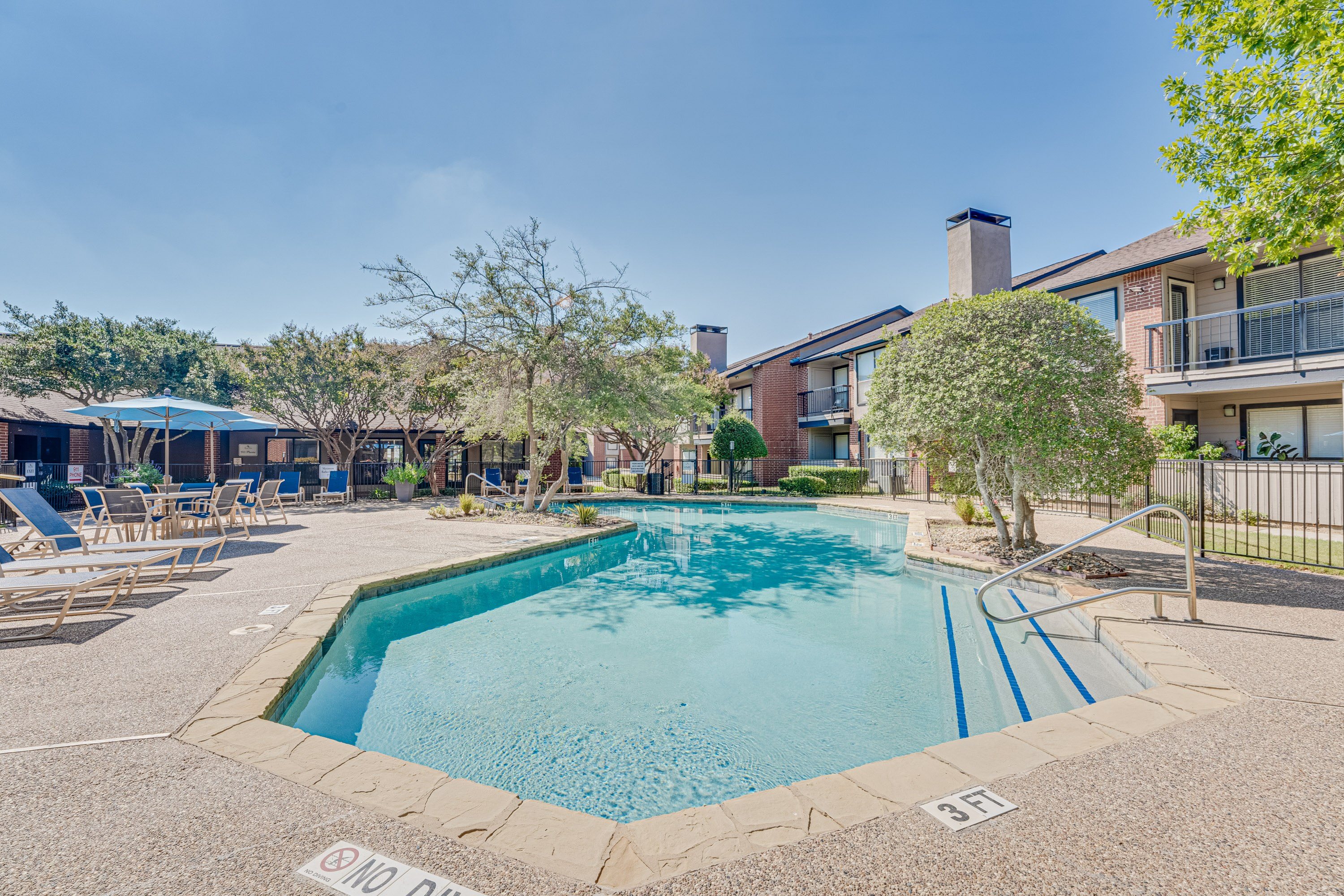 Clean Blue Pool at Bardin Oaks Apartments, Arlington, TX